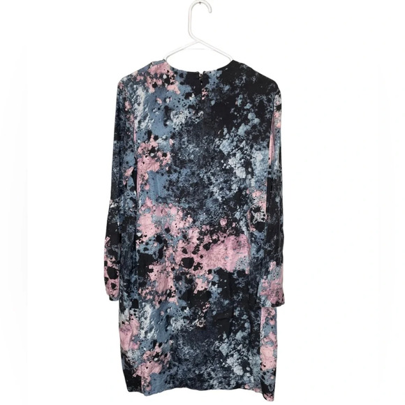 COS Women's Paint Splatter Dress Black/Blue/Purple Long Sleeve W/ Pockets Size 4 - Picture 2 of 5